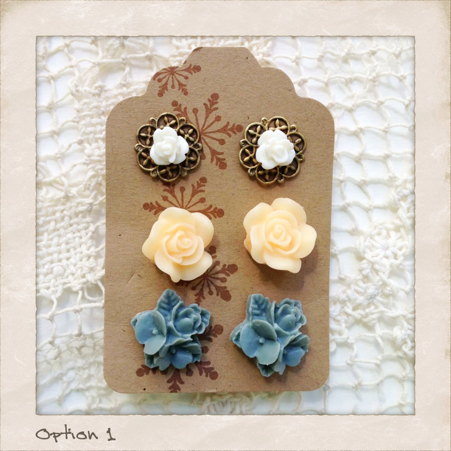 SALE Flower Earring Set