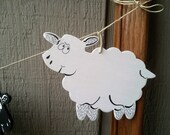 Wooden Sheep Ornament Banner / Sheep Garland  / Good Night Sheep Well / Garland Ornament Decoration Nursery Baby Shower