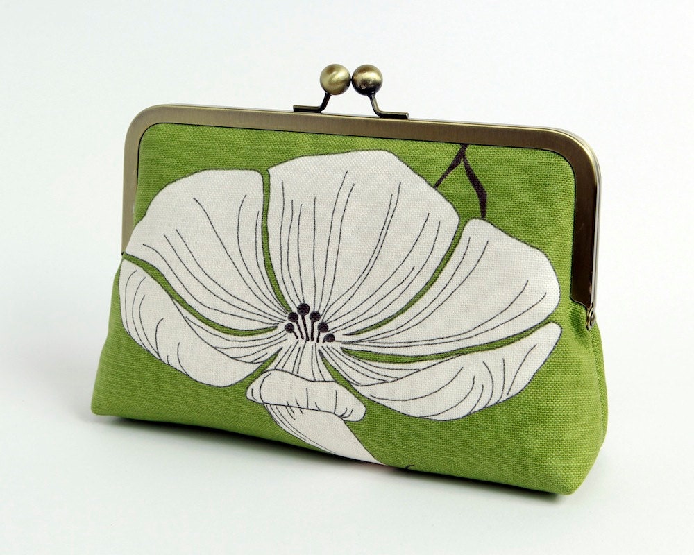 Green pastel floral clutch in silk lining, Bag Noir, Bridesmaid clutch, Weddings, Bride formal clutch purse, Wedding accessory