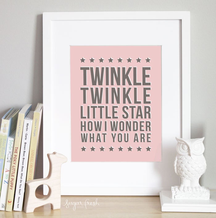 Twinkle Twinkle Little Star - CUSTOM COLOR - 11x14 Nursery Art Print
