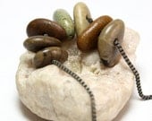Beach Pebbles Stones Jewelry Supplies- Petoskey Fossil River Rock Toggle Beading Supply- "Breezes" by Allybeans