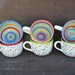 Awesome Dots and Stripes Ceramic Coffee or Soup Mug - 28 oz. - OOAK Hand Painted Mug