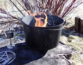 Cauldron, Large Vintage  Cast Iron Cauldron, Witches Cauldron, Witchcraft,Spellwork, Spellcasting,Cast Iron Pot, Burning Receptacle