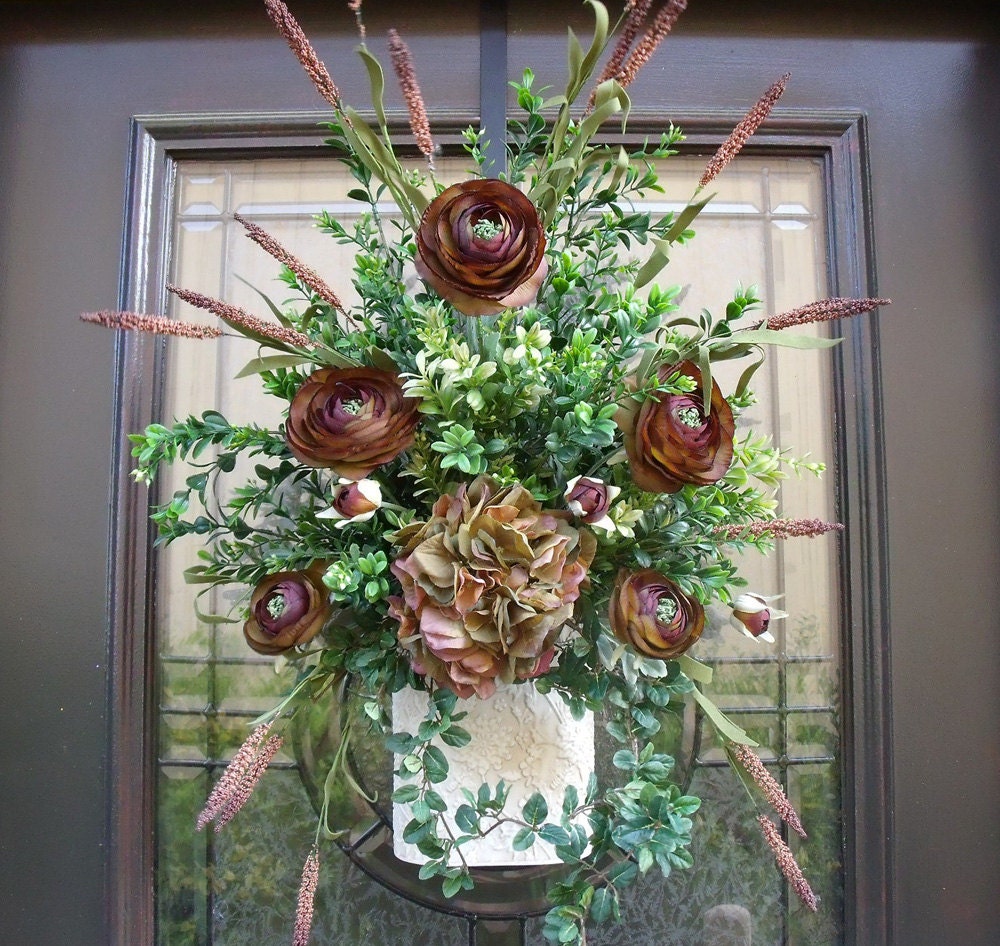 Wall Floral Arrangement, Door Wreath, Summer Wreath, Hydrangea Wall Pocket, Spring Wreath