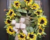 Sunflower Wreaths, Summer Door Wreaths, Sunflower Home Decor, Country Wreaths