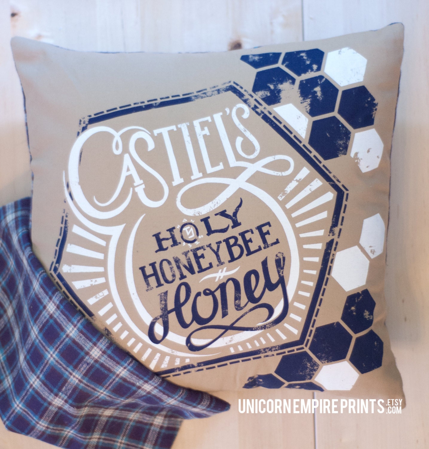 Supernatural - Castiel Pillow Cover - Hand Printed and Sewn