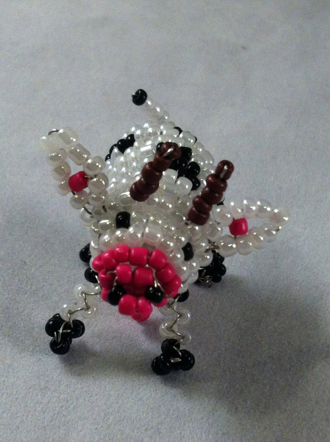 Handmade miniature beaded cow 3D Etsy top sellers