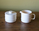 Retro Rubbermaid Plastic Cream and Sugar Set - White