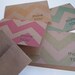 Chevron Thank You Notes - Kraft Chevron Thank You Cards Red Lime Green Teal Yellow, Distressed Neutral Thank You Card Set