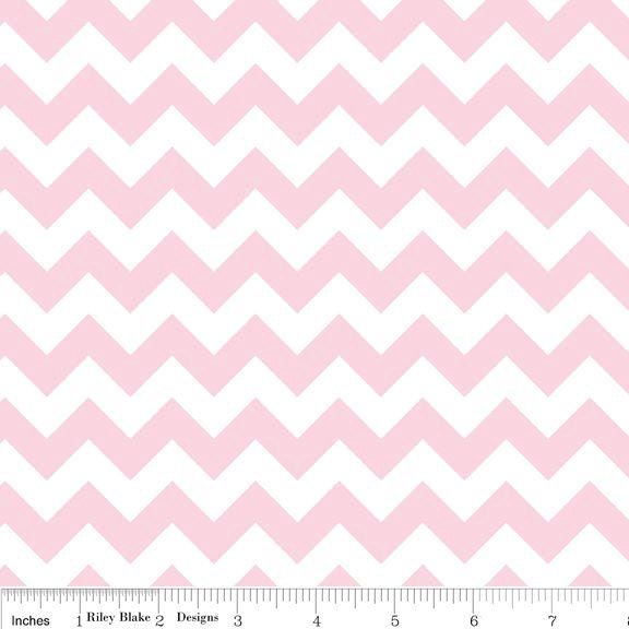 1 yard Baby Pink Small Chevron  by Riley Blake