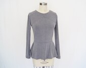 Long sleeve, Peplum Gray shirt