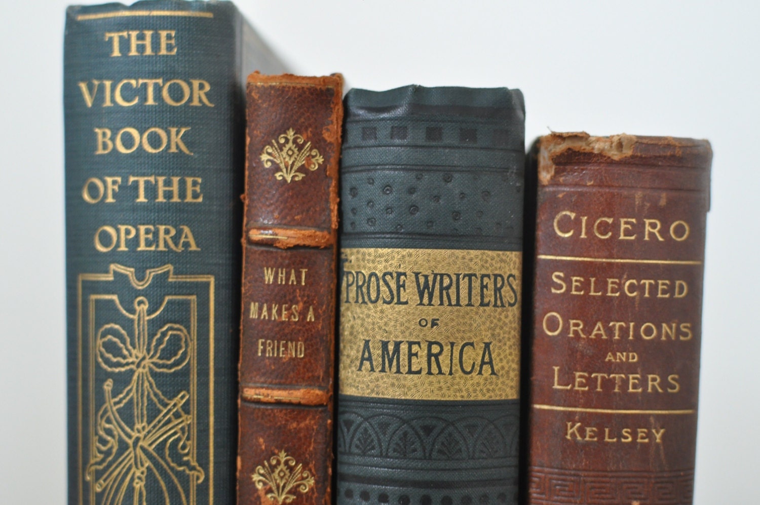 Antique Book Collection Set of 4 1900s Classic Literature