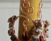 Earth Tones and Swirls of Jasper Bits Copper Earrings