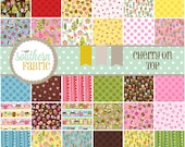 Cherry On Top Charm Pack 32700PP  for Moda -- 5 inch 42 Quilt Fabric Squares by Keiki