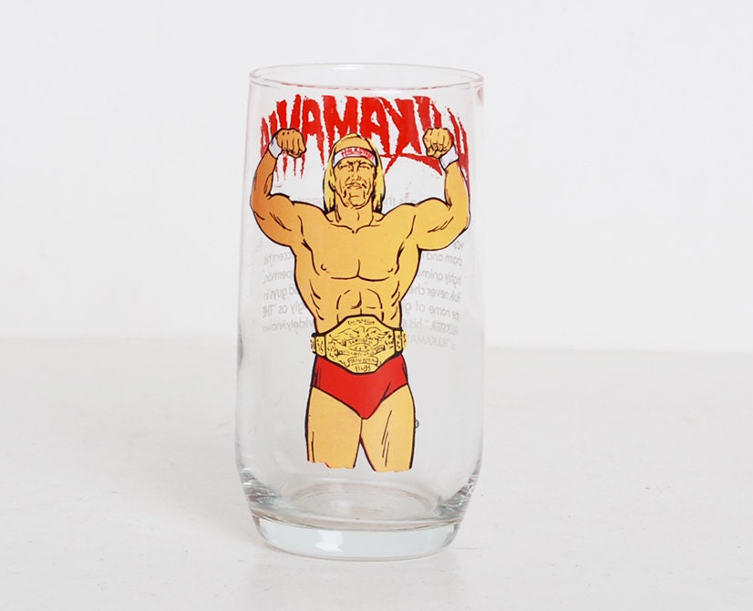 Vintage 80s Hulk Hogan Drinking Glass