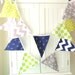 9 Feet Banner, 21 Flag Bunting, Navy Blue Anchor, Grey Chevron, Starfish, Lime Green Argyle, Circle, Baby Boy Nursery Decor, Baby Shower