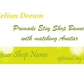 Dandelion Etsy Shop Banner and Matching Avatar, OOAK