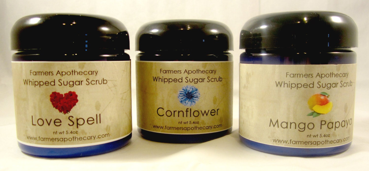 Cornflower Whipped Soap Sugar Scrub, Clean and Exfoliate