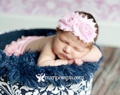 Pink Souffle- double chiffon flower headband