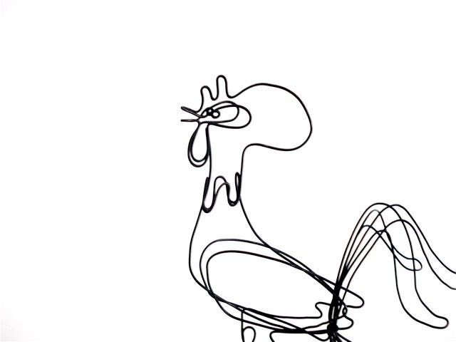 Rooster Wire Sculpture