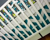 Crib Bedding, Bumpers/ Sheet/ Skirt/ Minky Blanket, Modern Baby Bedding Crib Set