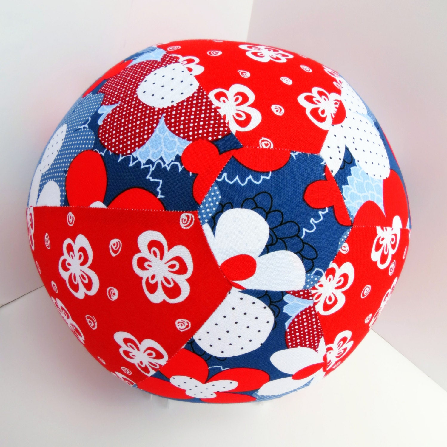 BALLOON BUDDIES, Patriotic, Flowers, balloon ball, blue, red, white, fabric, balloon cover, balloon, ball, fun, toy, girl, etsykids team