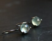 Luminous green prehnite and sterling silver earrings