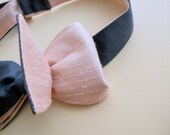 Gray and Pale Pink Silk Bowtie-Self Tying and Reversible