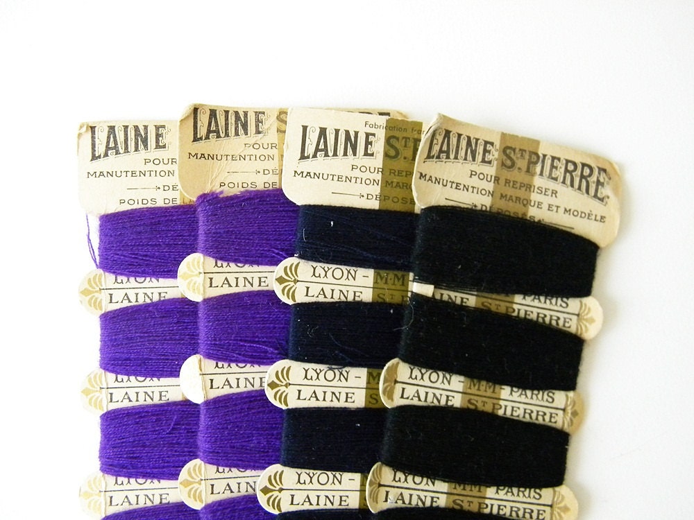 4 french mending thread cards