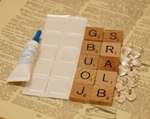 Scrabble Tile Pendant Starter Kit plus Instruction , 10 Scrabble Tiles, 10 Clear Resin Drop Stickers, Plus 10 Small Bails