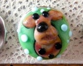 Interchangeable Handmade Lampwork Popper / Chunk - Dog- by Caroline Dousi