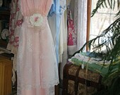 Floor length pink prom dress, prom gown, romantic dress, lace dress, maxi dress, vintage lingerie slip over dress, medium large