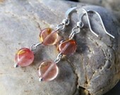 Hot Stuff - Flame Patterened Vulcano Quartz Earrings