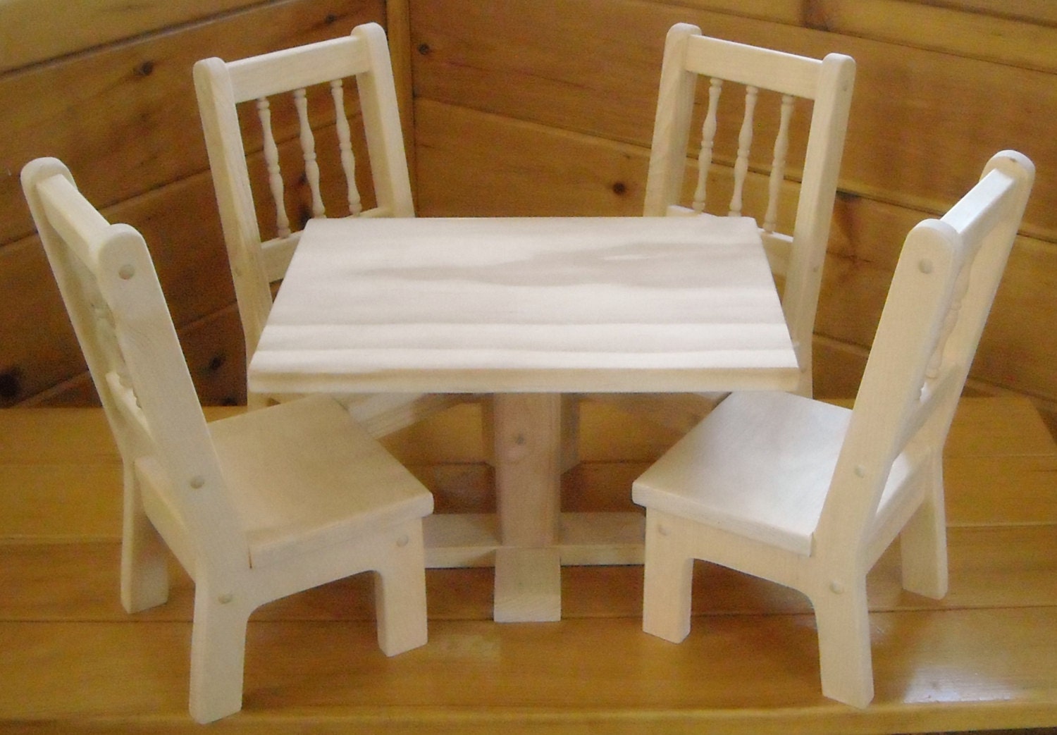 Handmade Rectangle Table and 4 Chairs for 18 inch doll
