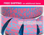 5 yards 1.5" 38mm Giraffe Spot Hot Pink Animal Grosgrain Ribbon 7100/97 ..... FREE SHIPPING on additional items