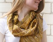 Brown Scarf. Natural Browns.  Scarf. 11x90. Hand Painted Silk.