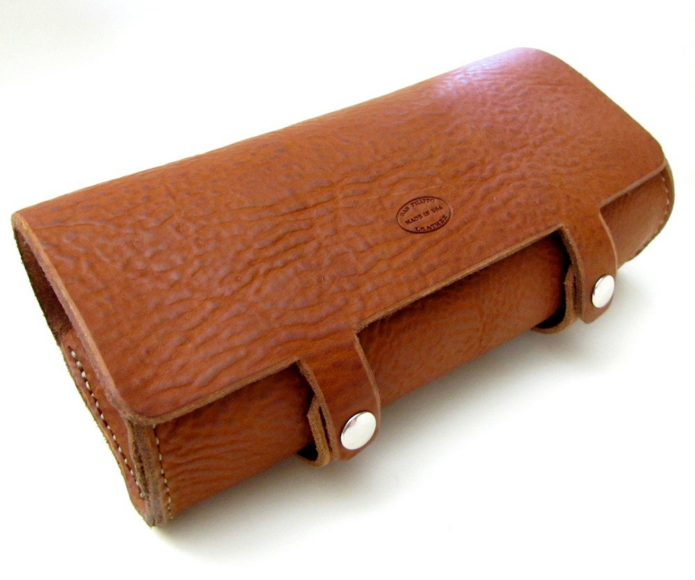 V2 Desert Brown Leather Motorcycle Tool Bag