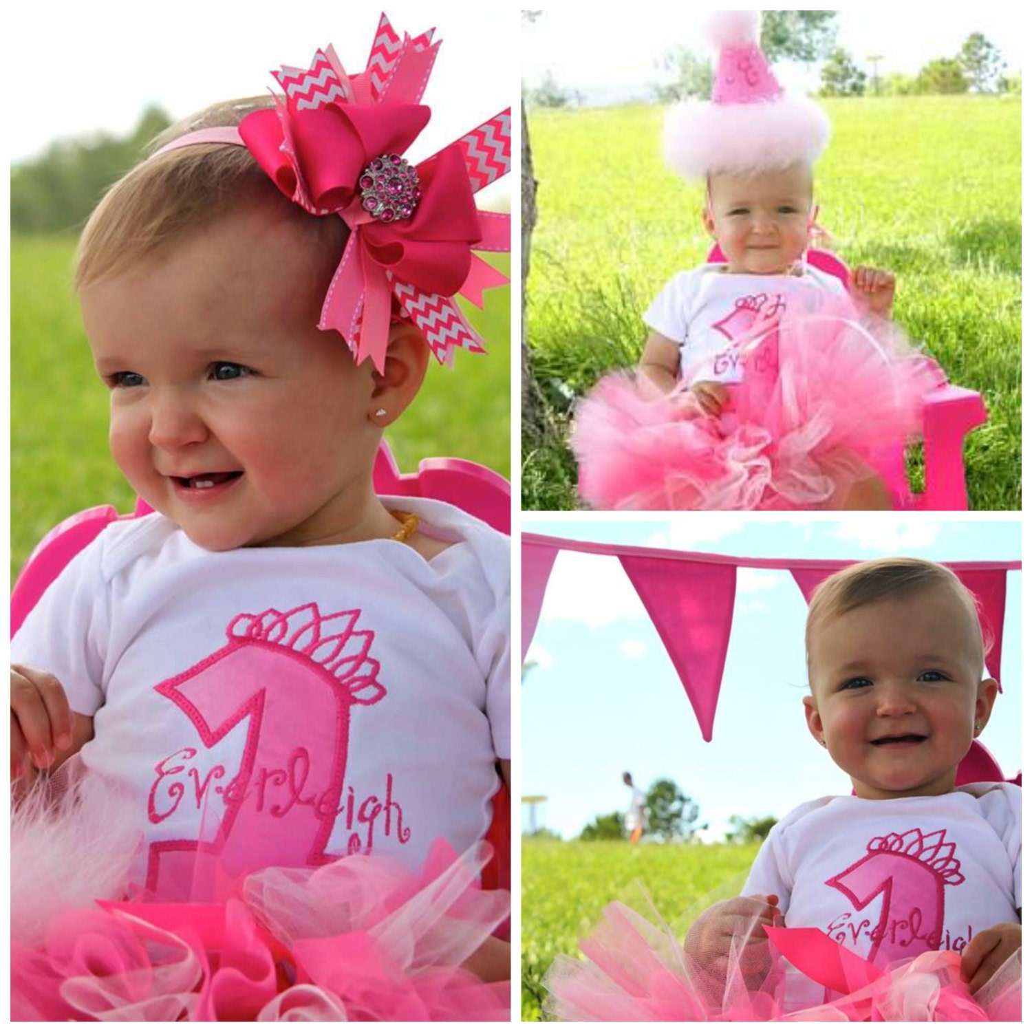 1st Birthday Princess Package Tutu Set- Photo Prop, 1st Birthday, Princess, Personalized Outfit