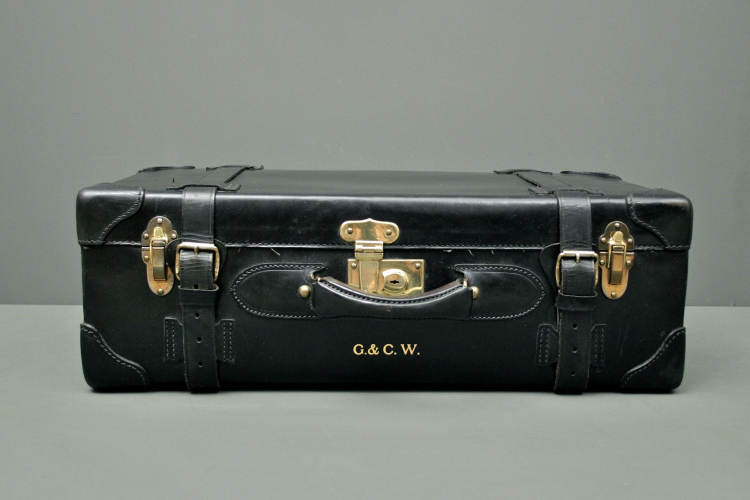 Vintage Leather Suitcase - Circa 1930's