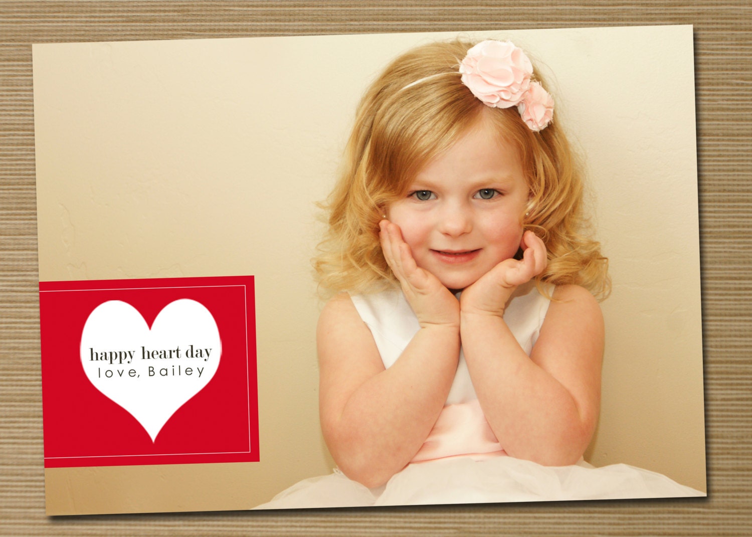 Photo Valentine Card: PRINTABLE ("Heart" Valentine custom card)