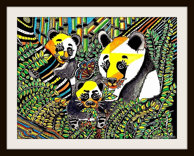 Butterfly Pandas - 8" x 10" Print of original