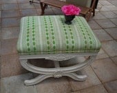Vintage X Bench SUMMER SALE Ottoman Stool Mid Century Modern Hollywood Regency Eames at Retro Daisy Girl