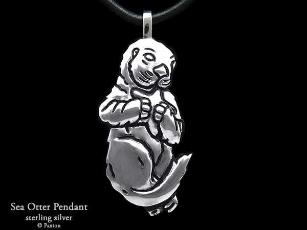 Sea Otter Pendant Necklace Sterling Silver