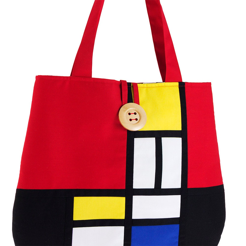 Shoulder bag with Mondrian pattern