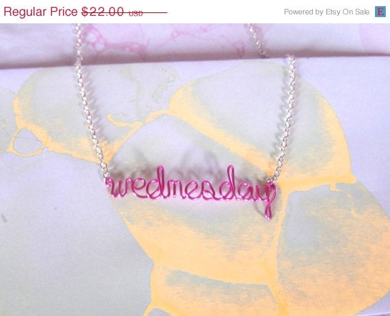 Memorial Day Weekend Sale On Wednesday We Wear Pink - Mean Girls Movie Quote - Teen Girl Trendy Necklace -