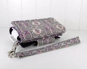 The Errand Runner - Cell Phone Wallet - Wristlet - for iPhone/Android - Mod Rings in Slate/Eggplant