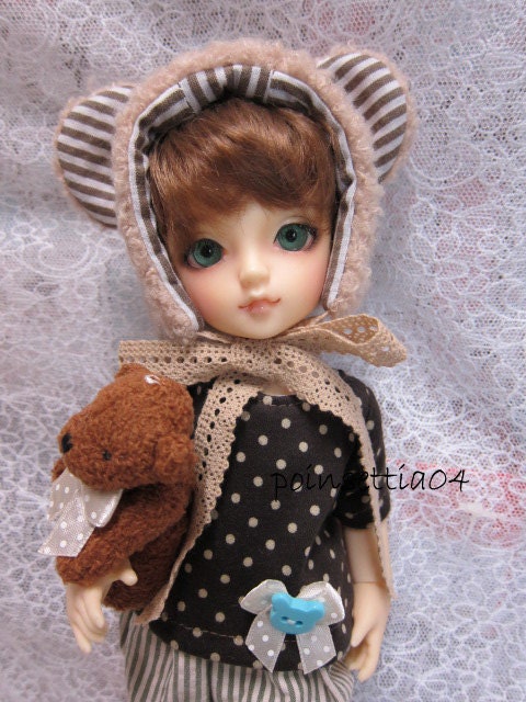 Super Dollfie Yo SD I am Bear Outfit Set - Brown