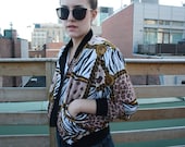 Vintage animal print bomber jacket