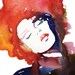 Print of Watercolor Fashion Illustration. Titled: Model Ink2