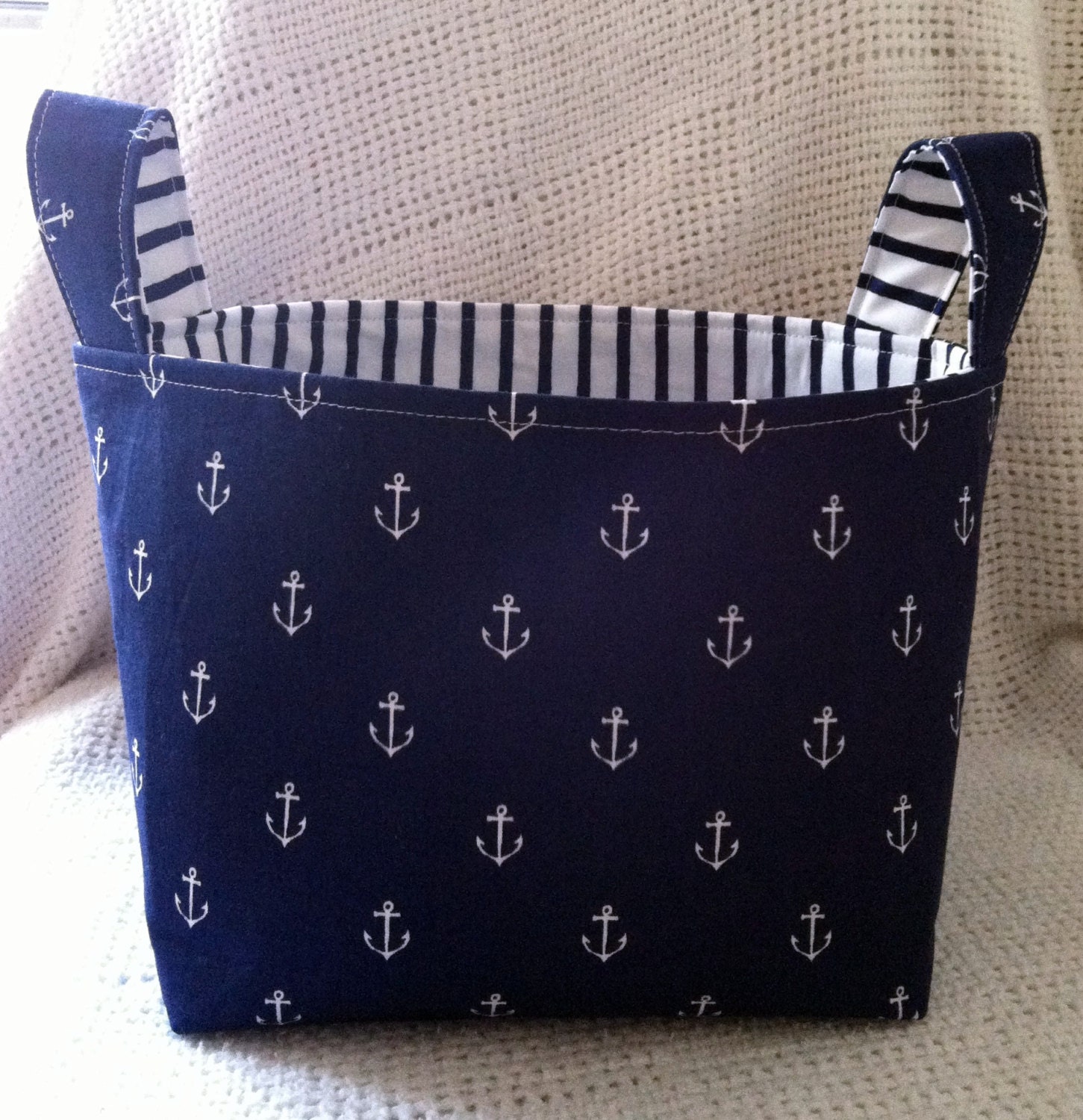 Anchor Basket-Anchor Fabric Storage Basket- Anchor Baby Gift- Fabric Basket